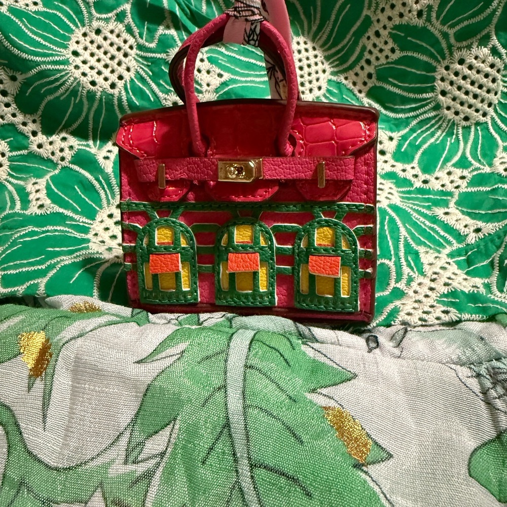 Not for Sale/ Mini inspired Elegant Hot Pink and Green designer Handbag